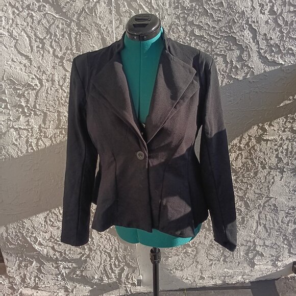2/$30 NWT Hybrid & Company  Tailored Black Double Lapel  Hourglass Blazer XL - Picture 4 of 9